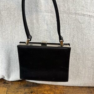 Vintage Nine West 90s Y2K Mini Purse Bag Black Top Clasp Closure EUC